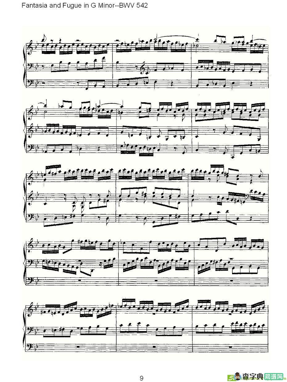 Fantasia and Fugue in G Minor--BWV 542 简谱(ohann作曲)
