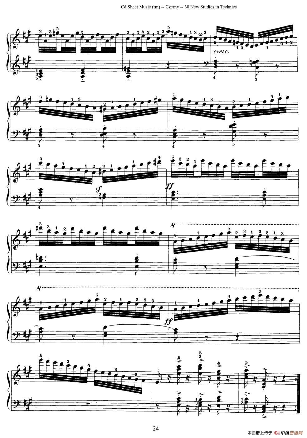 Czerny - 30 New Studies - 14（车尔尼Op849 - 30首练习曲）钢琴谱