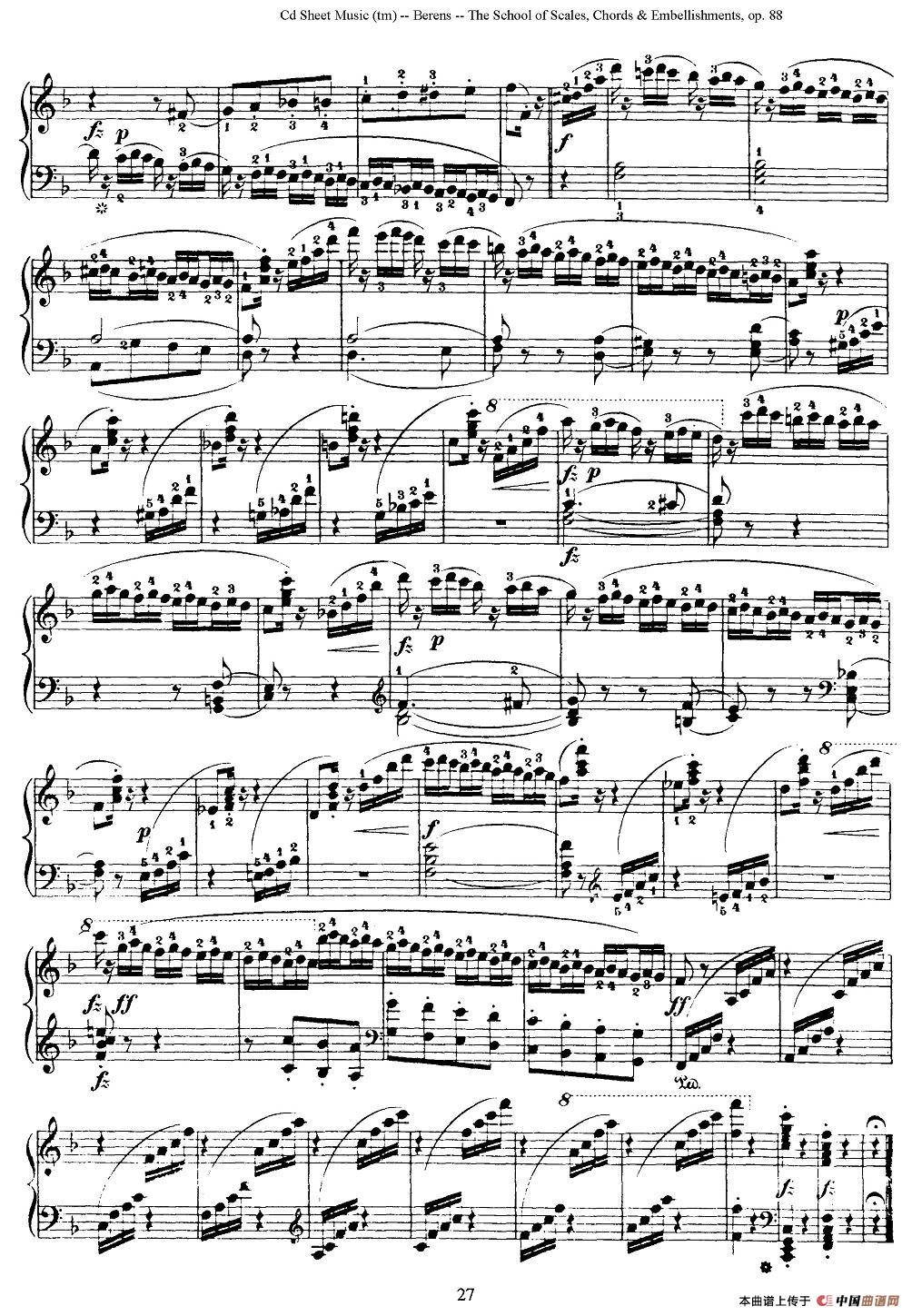 贝伦斯28首钢琴（和弦及装饰音）练习曲（25—28）钢琴谱