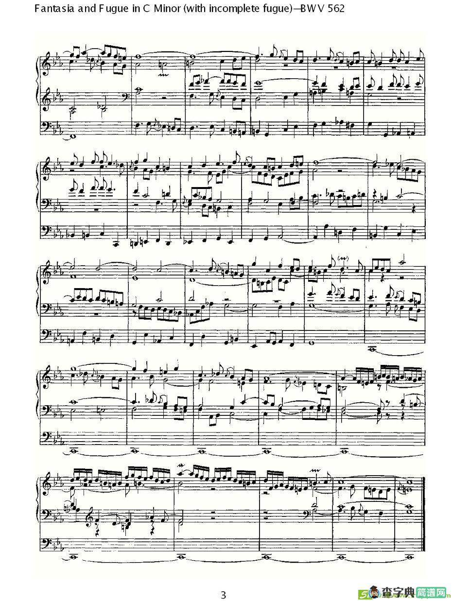 Fantasia and Fugue in C Minor (with incomplete fugue)--BWV