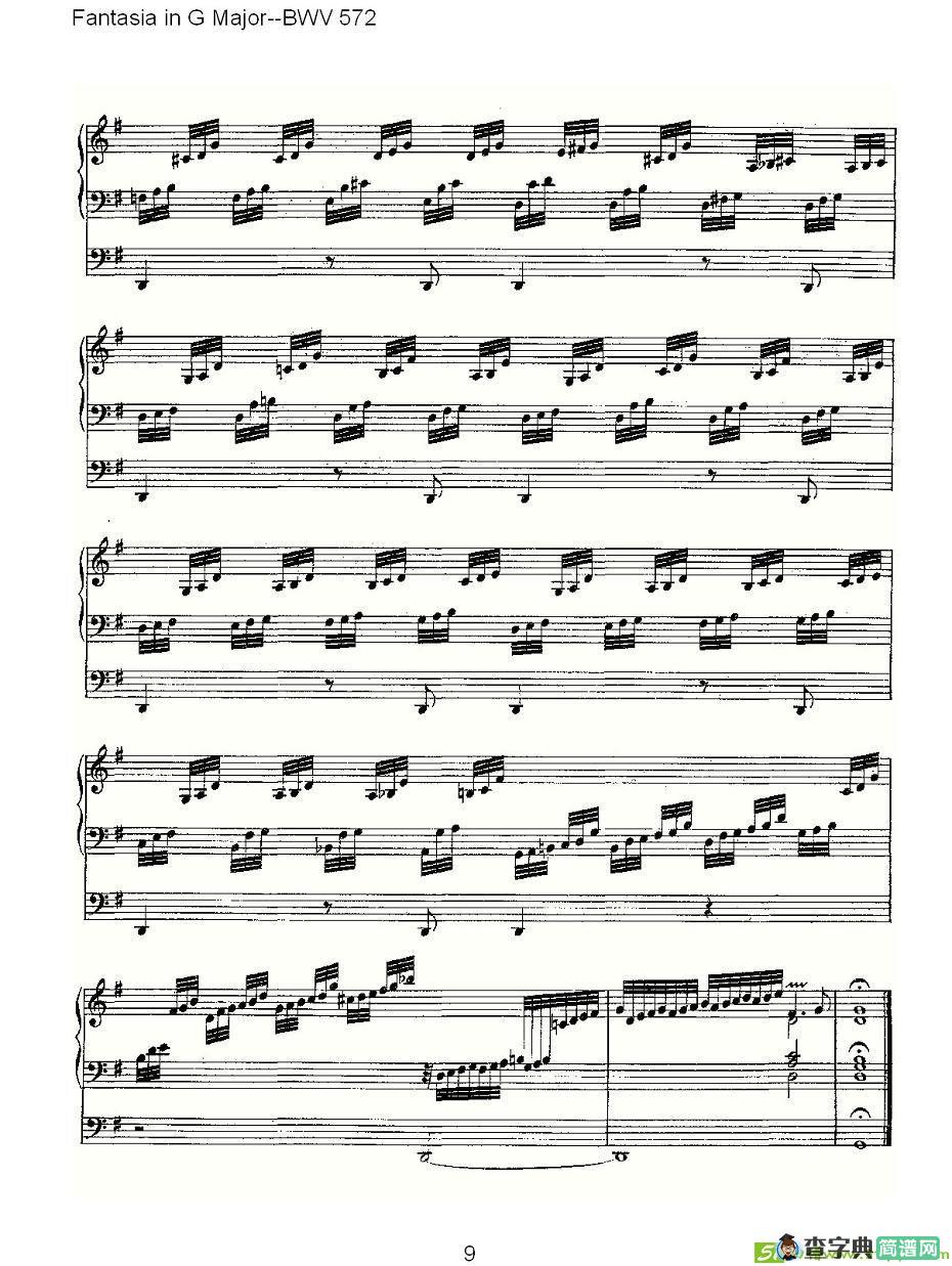 Fantasia in G Major--BWV 572 简谱(ohann作曲)