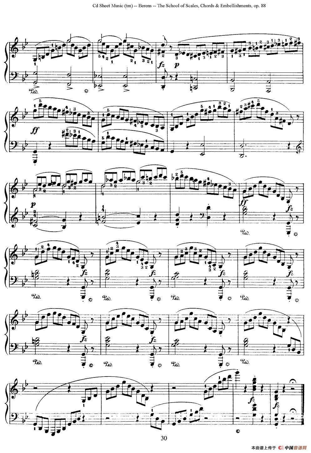 贝伦斯28首钢琴（和弦及装饰音）练习曲（25—28）钢琴谱