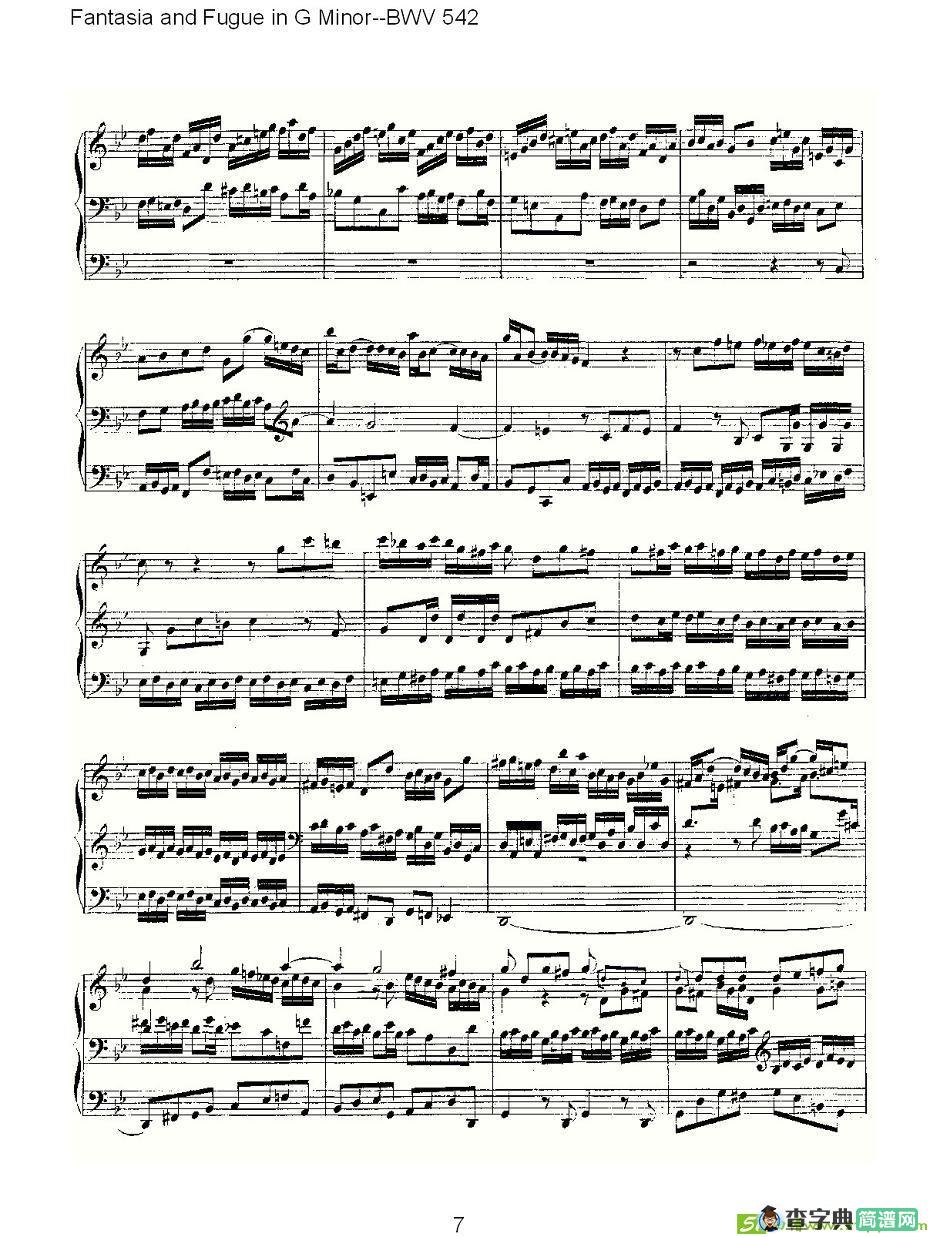 Fantasia and Fugue in G Minor--BWV 542 简谱(ohann作曲)