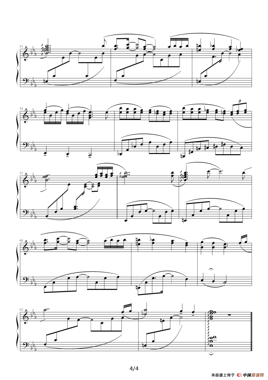 月光下的思念（巴特尔作曲版）钢琴谱