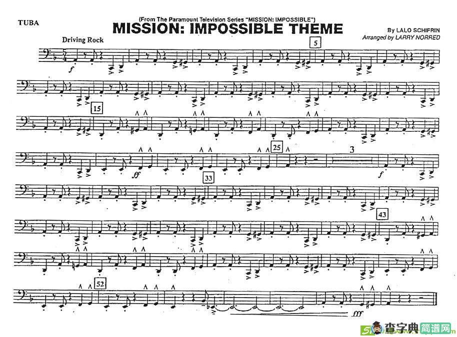 MISSION:IMPOSSIBLE THEME简谱