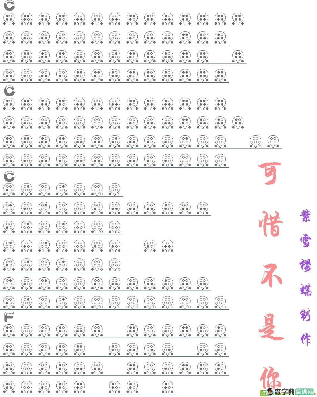 可惜不是你简谱(李焯雄作曲,梁静茹演唱)