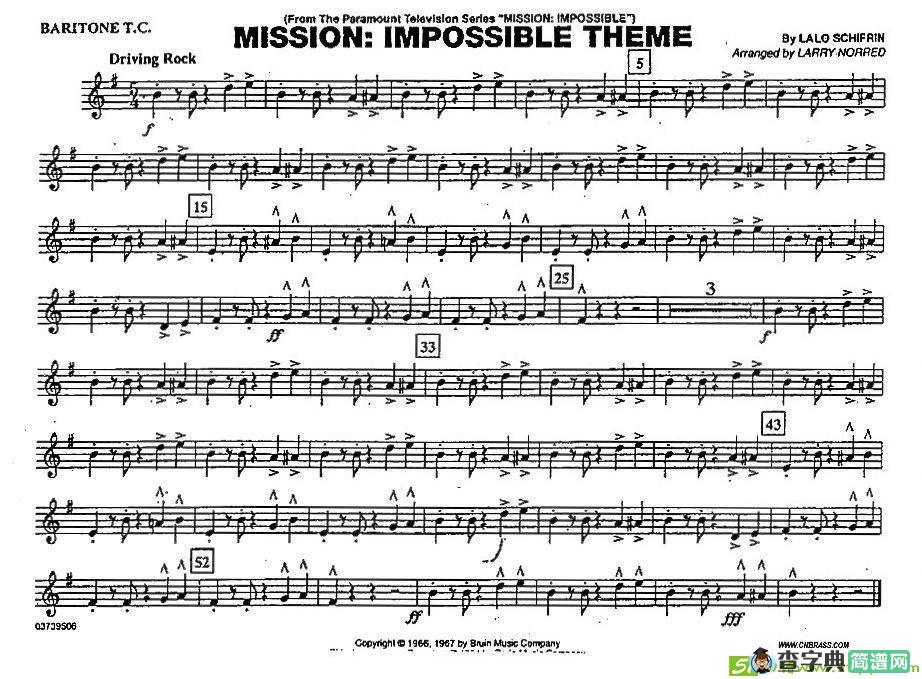 MISSION:IMPOSSIBLE THEME简谱