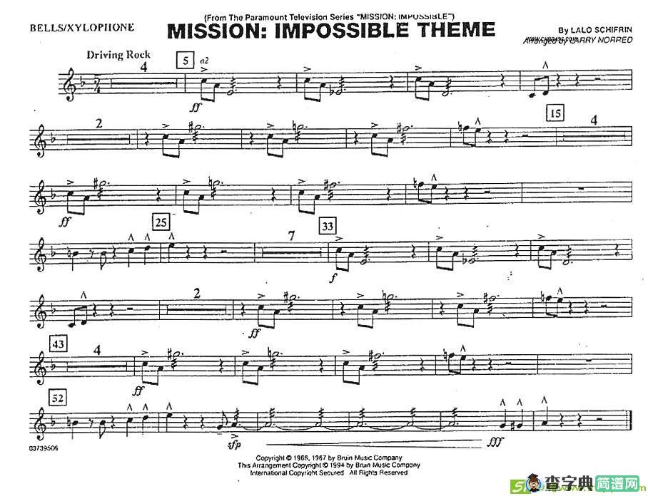 MISSION:IMPOSSIBLE THEME简谱