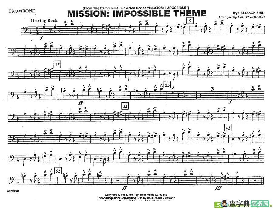 MISSION:IMPOSSIBLE THEME简谱