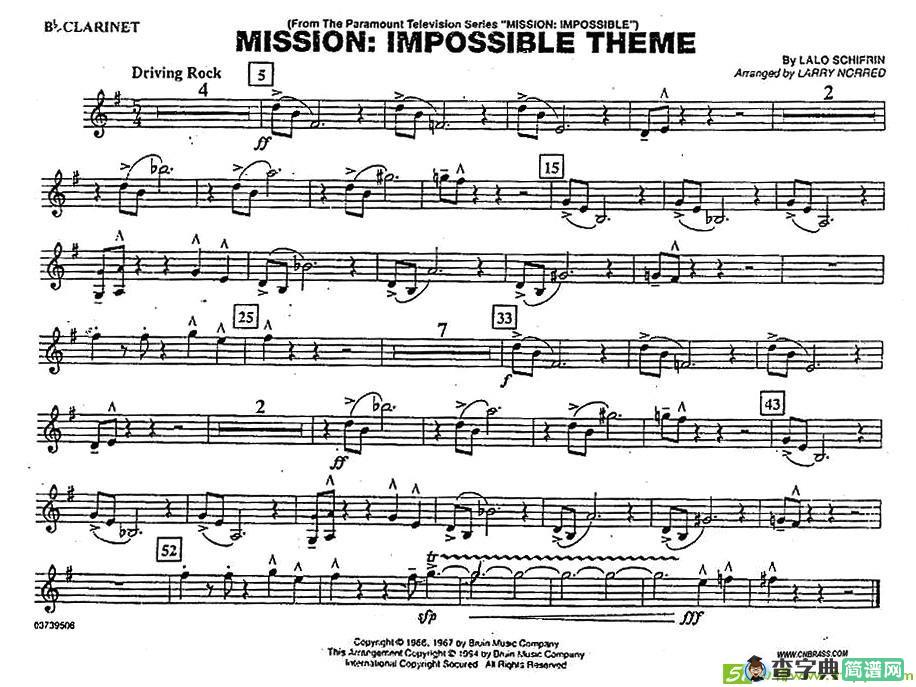 MISSION:IMPOSSIBLE THEME简谱