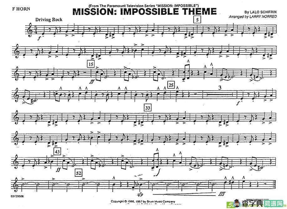 MISSION:IMPOSSIBLE THEME简谱