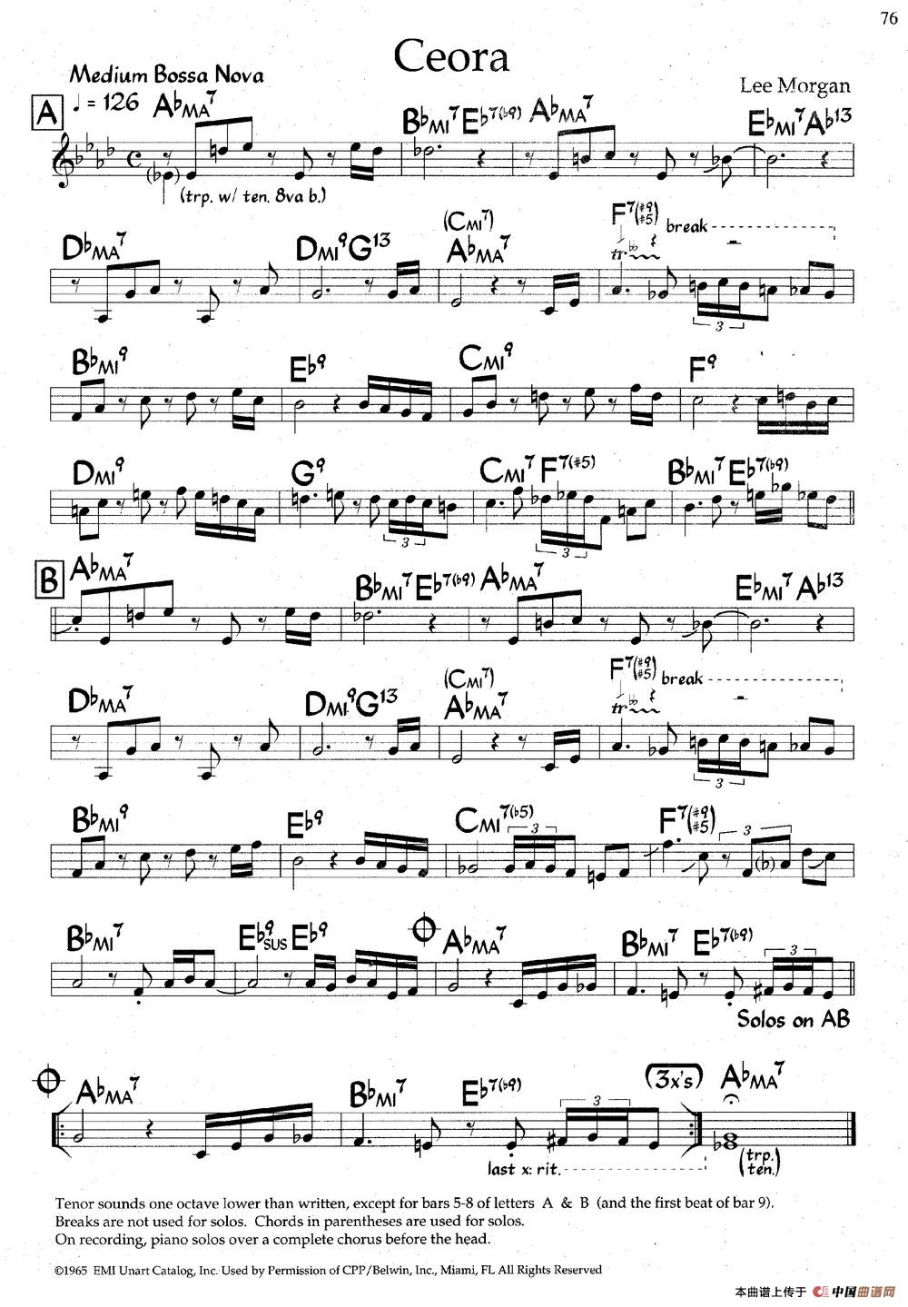 Ceora（爵士钢琴曲）钢琴谱