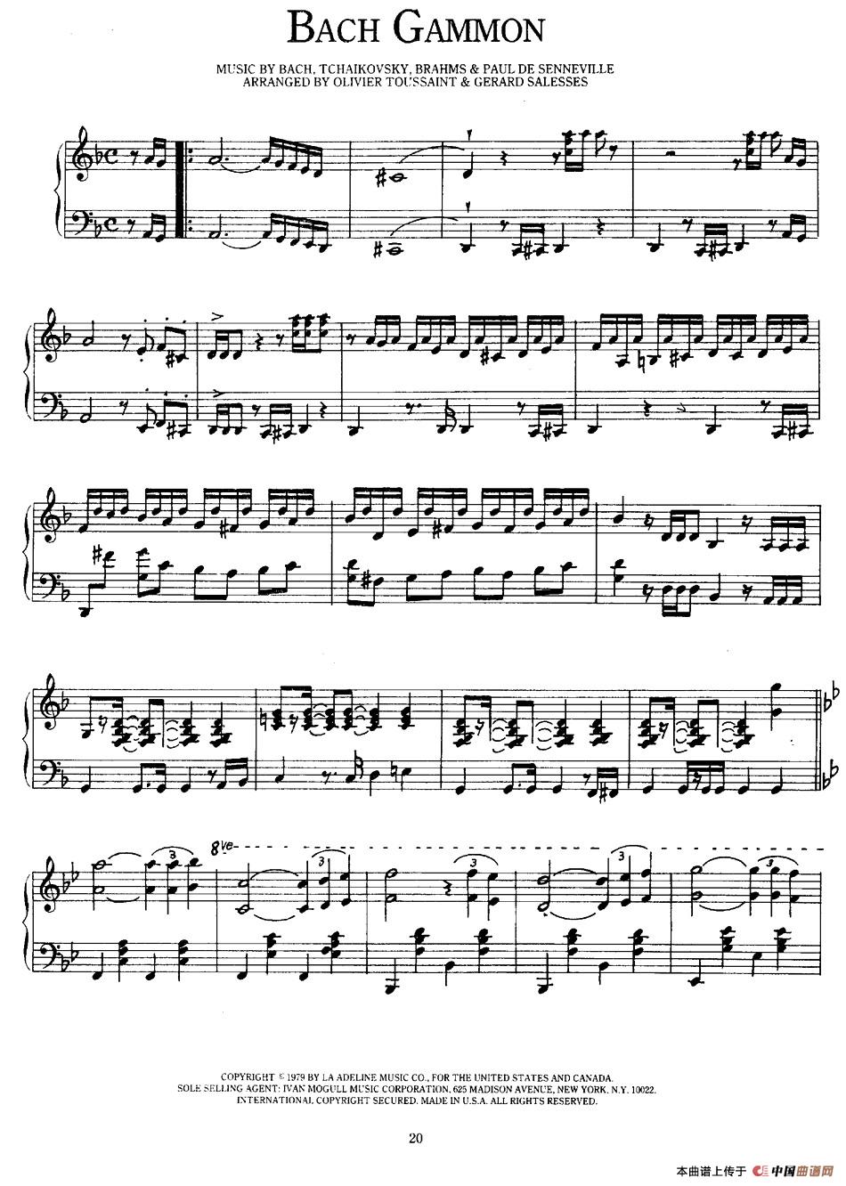 Bach Gammon钢琴谱