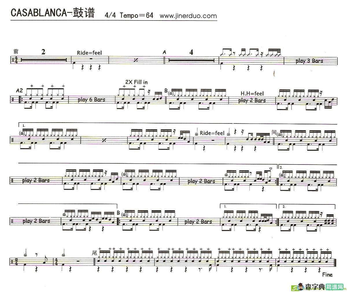 Casablanca曲谱