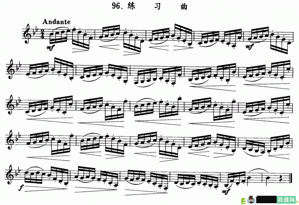 单簧管连音吐奏混合练习曲简谱