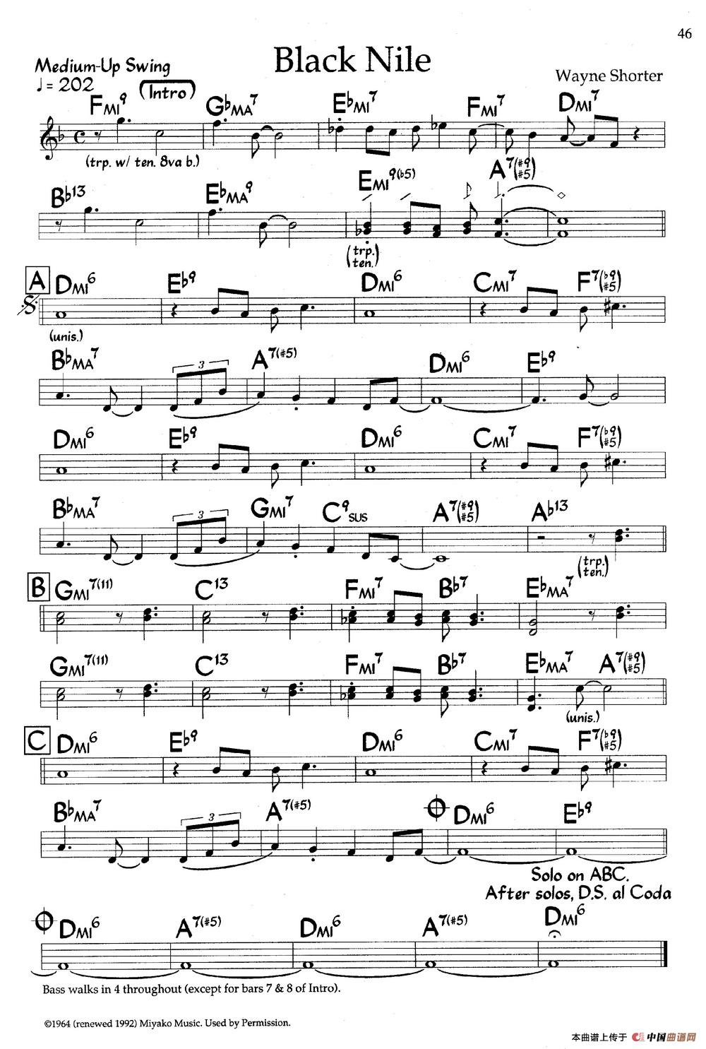 Black Nile（爵士钢琴曲）钢琴谱