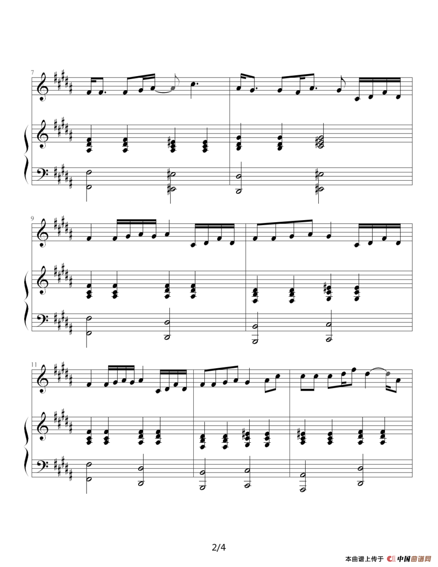 Take me to your heart（吻别）钢琴谱