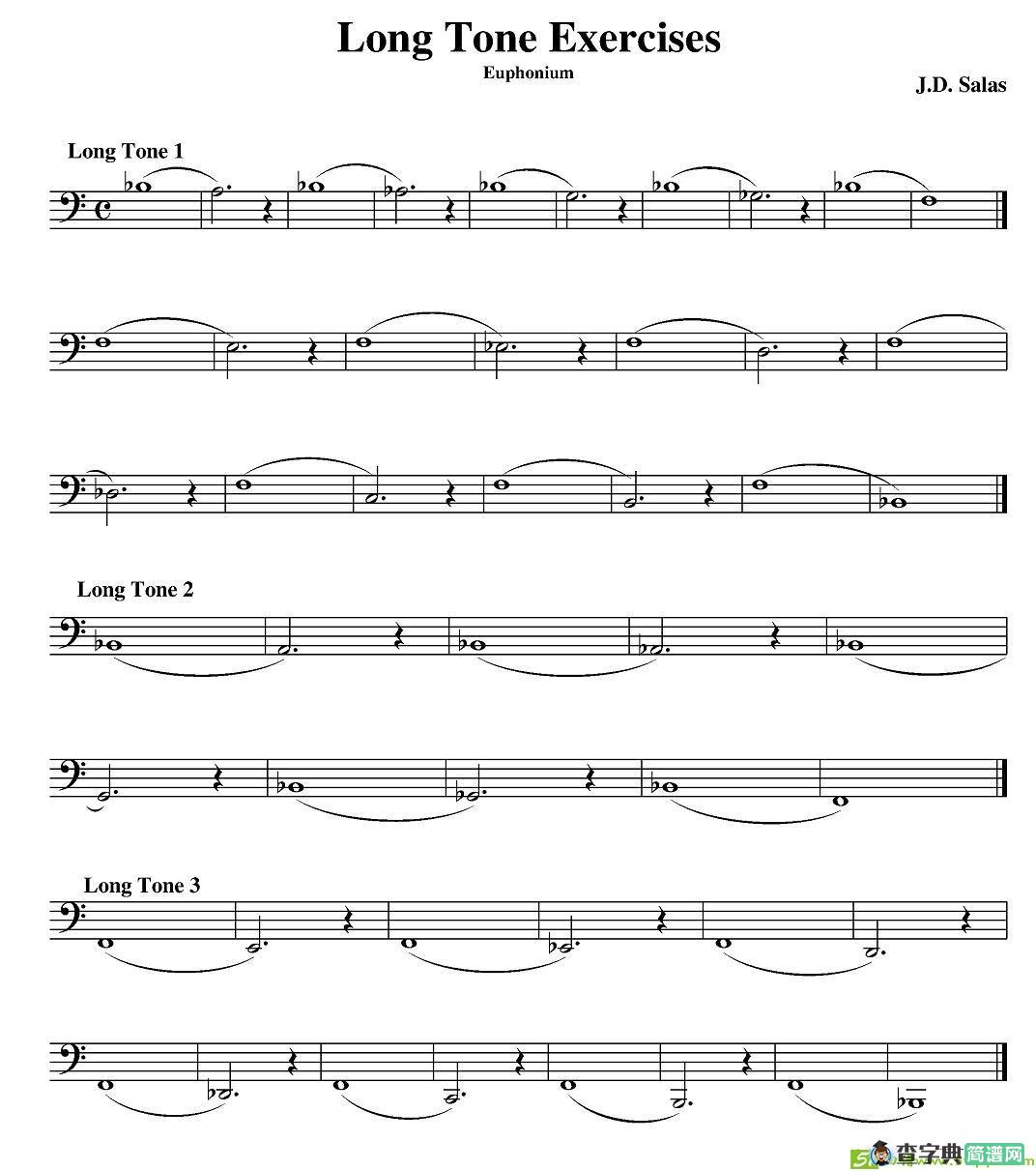 Long Tone Exercises-Euphonium铜管谱