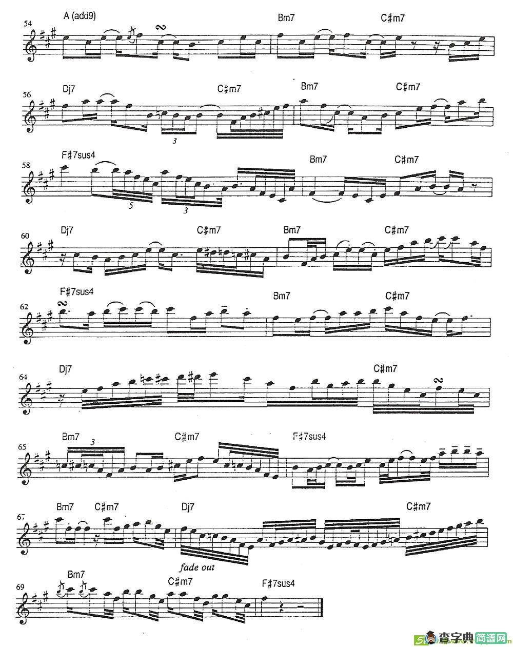 Songbird萨克斯谱
