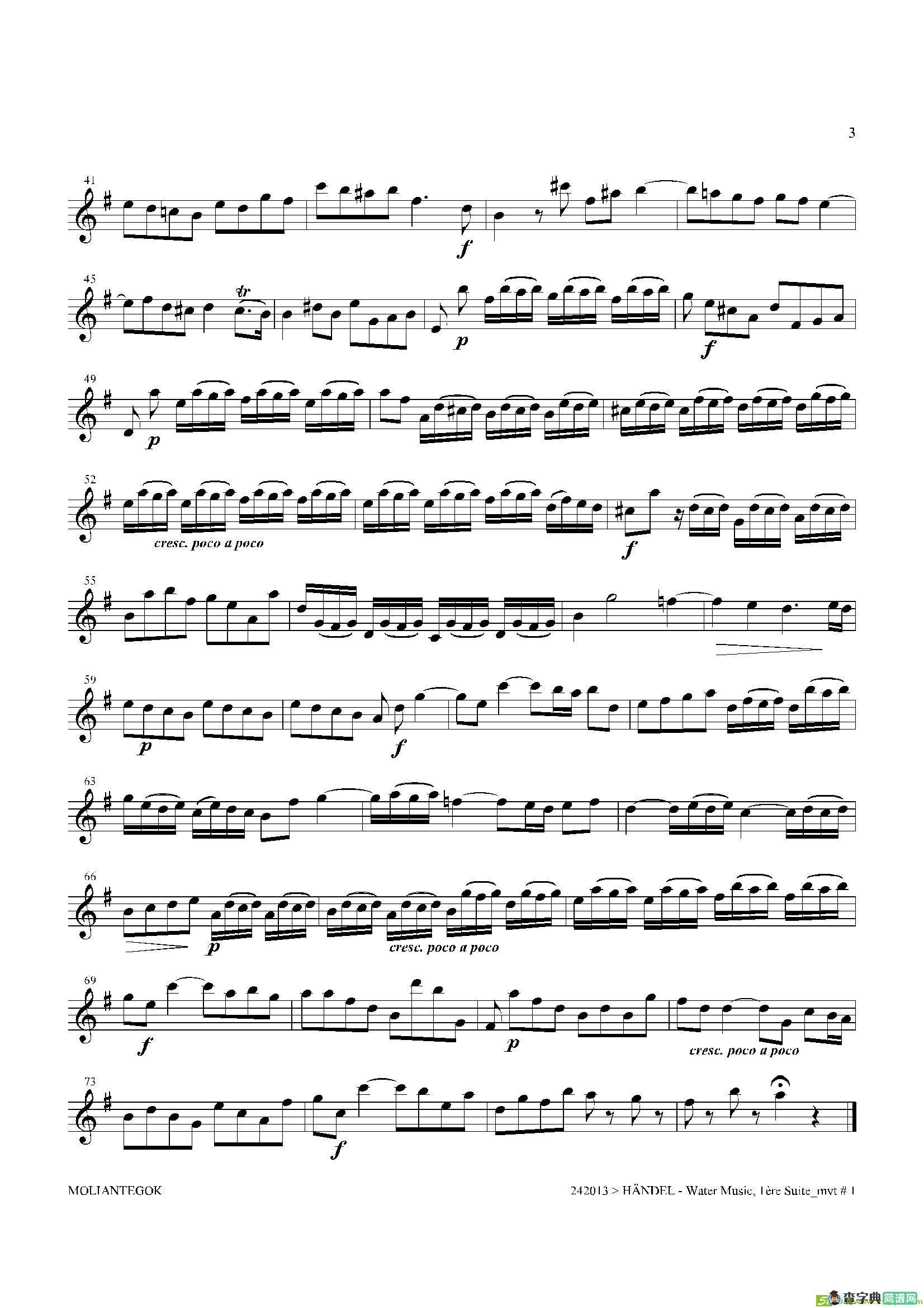 WaterMusic（HWV.348No.1）（第二高音萨克斯）萨克斯谱