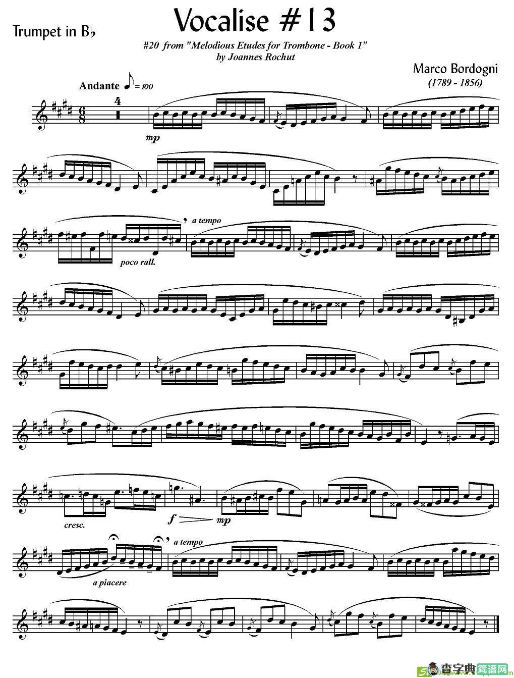 Bordogni - Vocalise #13铜管谱(Marco作曲)