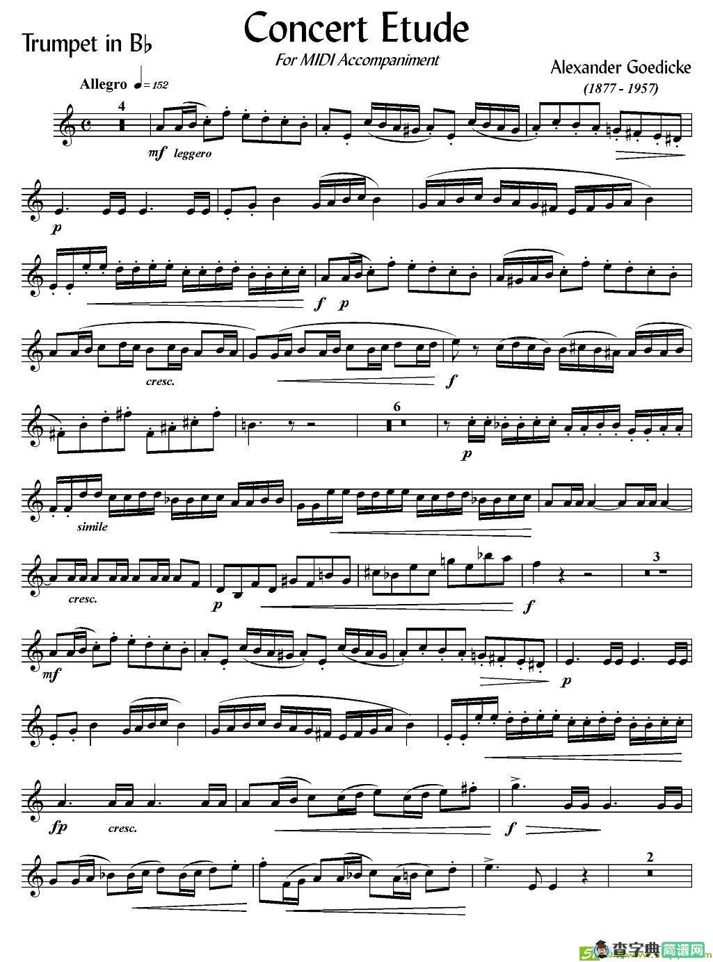 Concert Etude 铜管谱(Alexander作曲)
