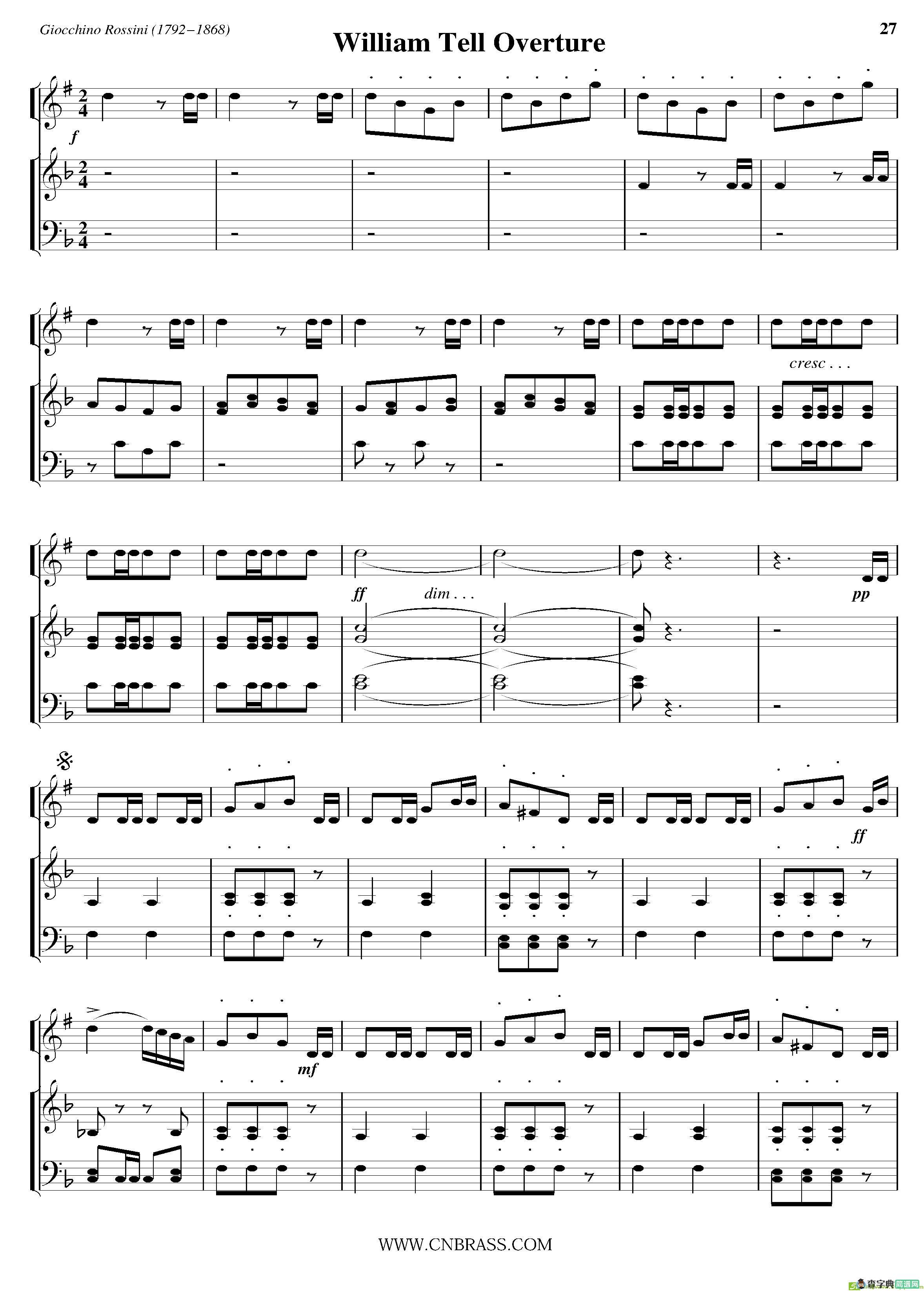 William Tell Overture铜管谱