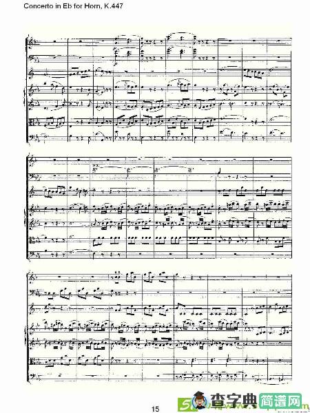 Concerto in Eb for Horn, K.447铜管谱