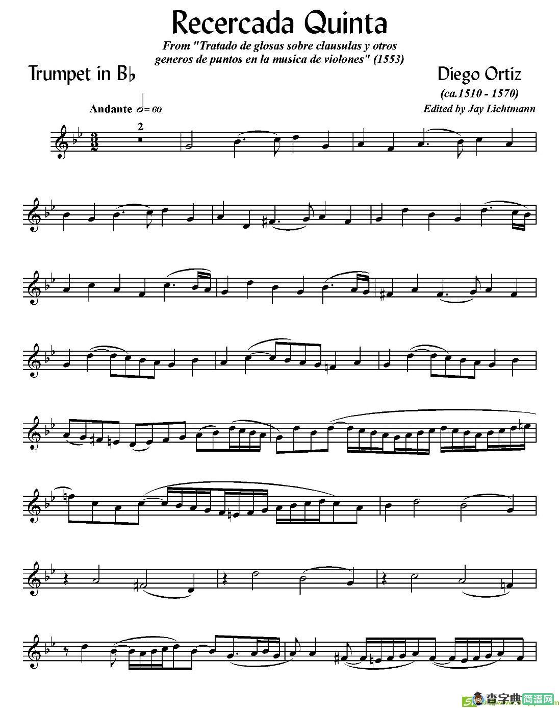 Recercada Quinta 铜管谱(Diego作曲)