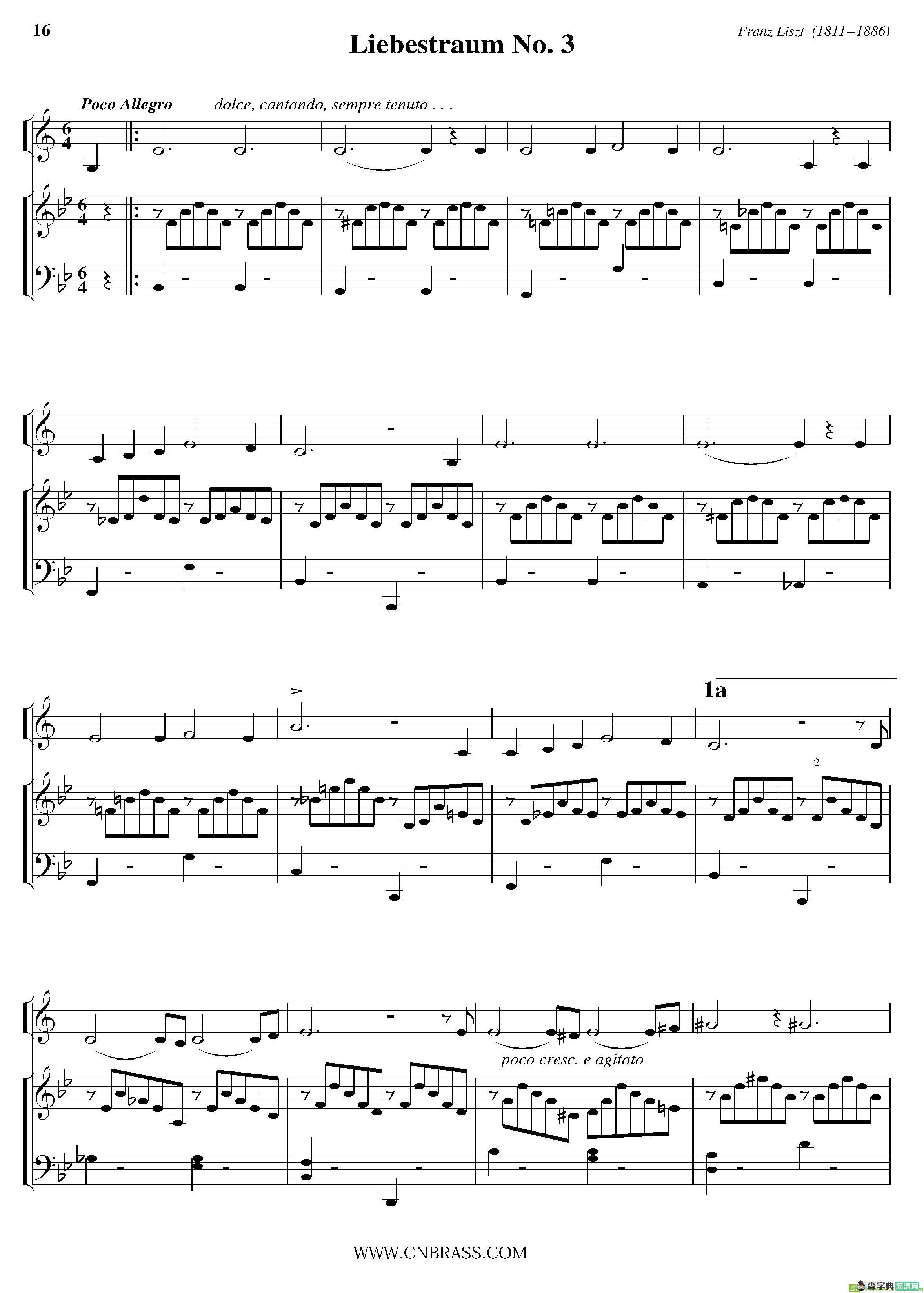 Liebestraum No. 3铜管谱