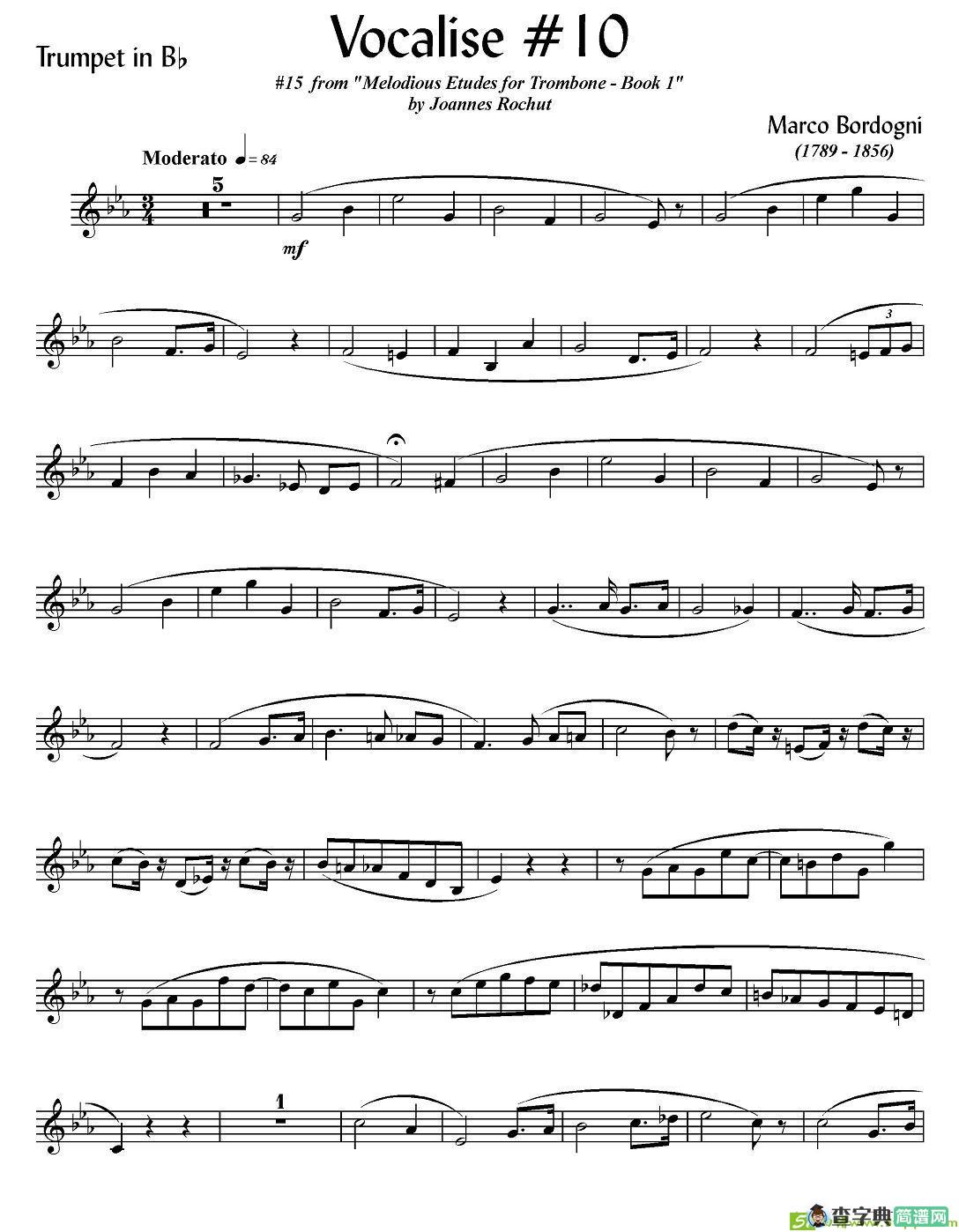 Bordogni - Vocalise #10铜管谱(Marco作曲)