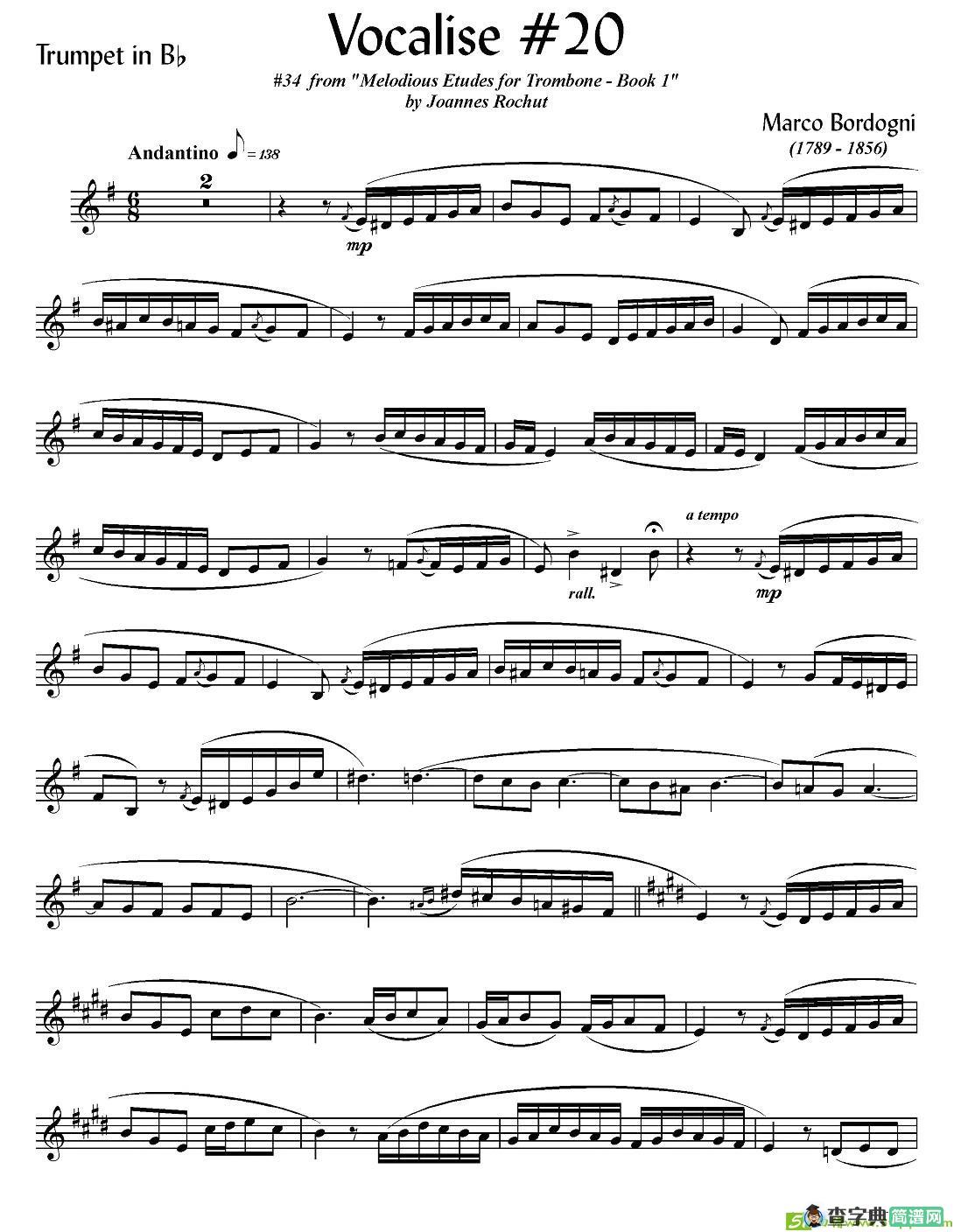 Bordogni - Vocalise #20铜管谱(Marco作曲)