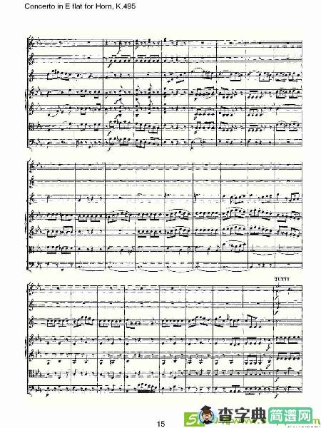 Concerto in E flat for Horn, K.495铜管谱(沃尔夫冈·阿马多伊斯·莫扎特演唱)