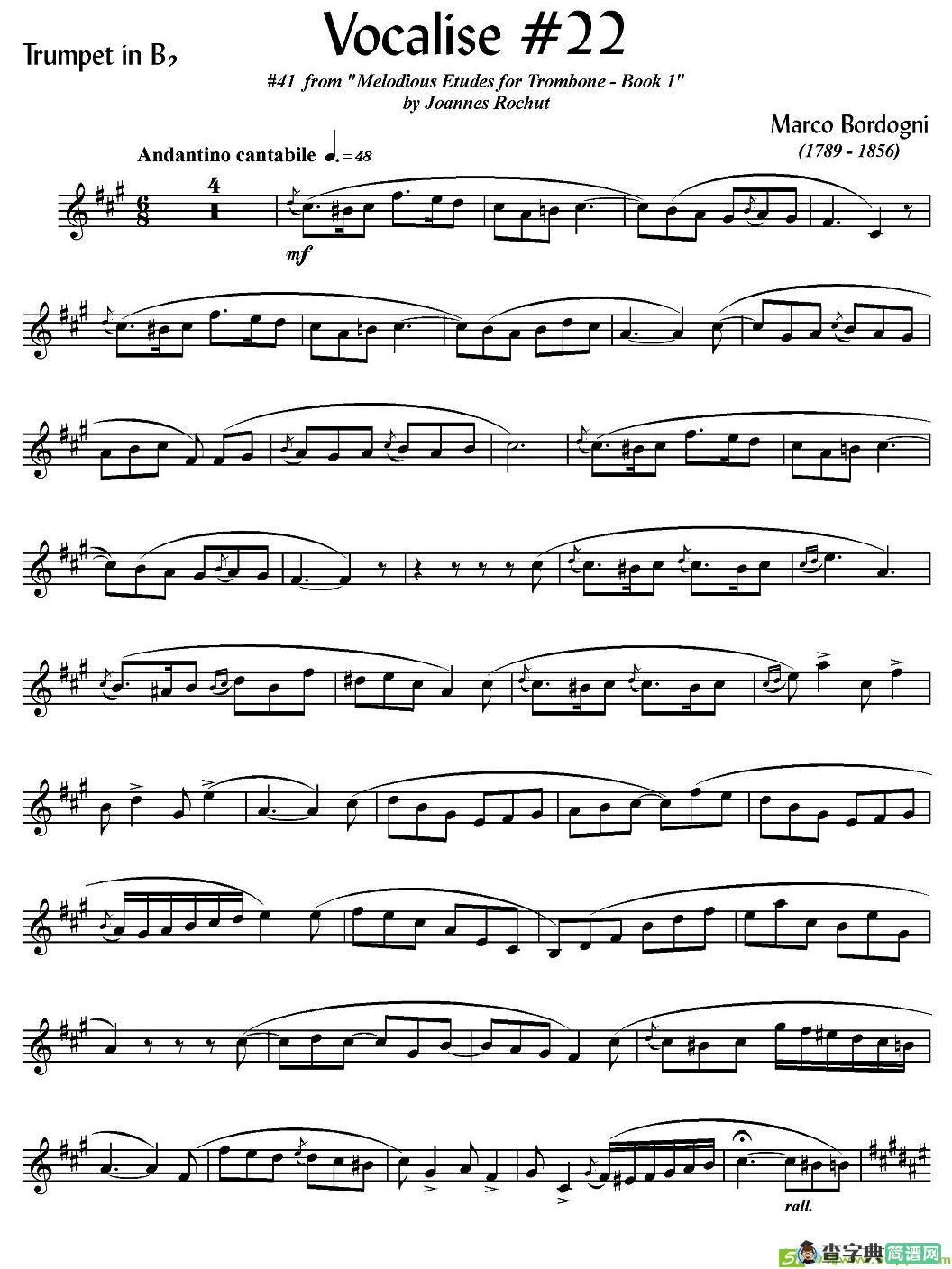 Bordogni - Vocalise #22铜管谱(Marco作曲)