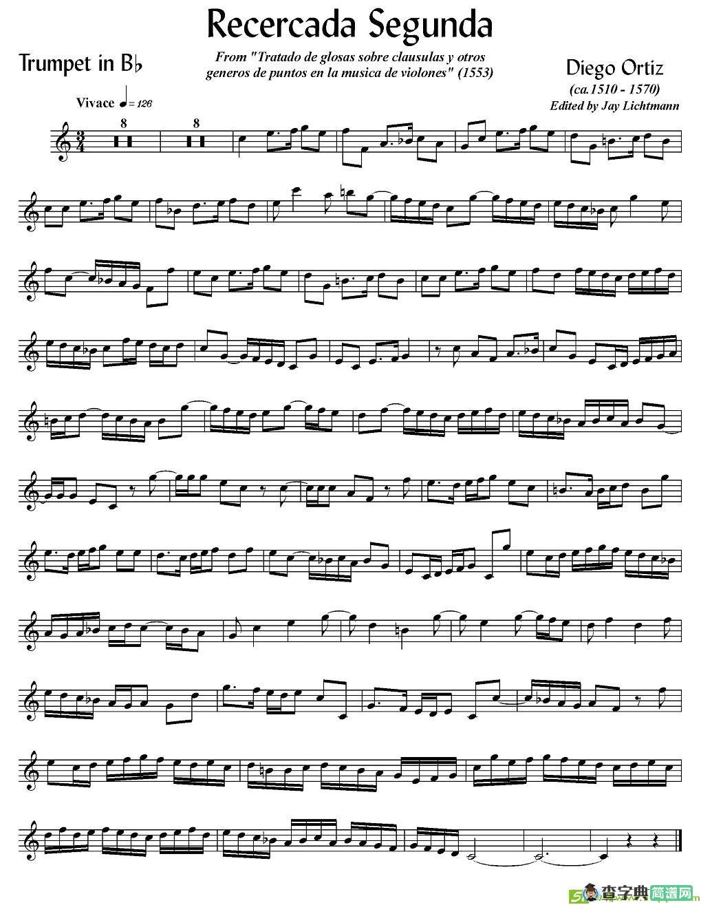Recercada Segunda 铜管谱(Diego作曲)