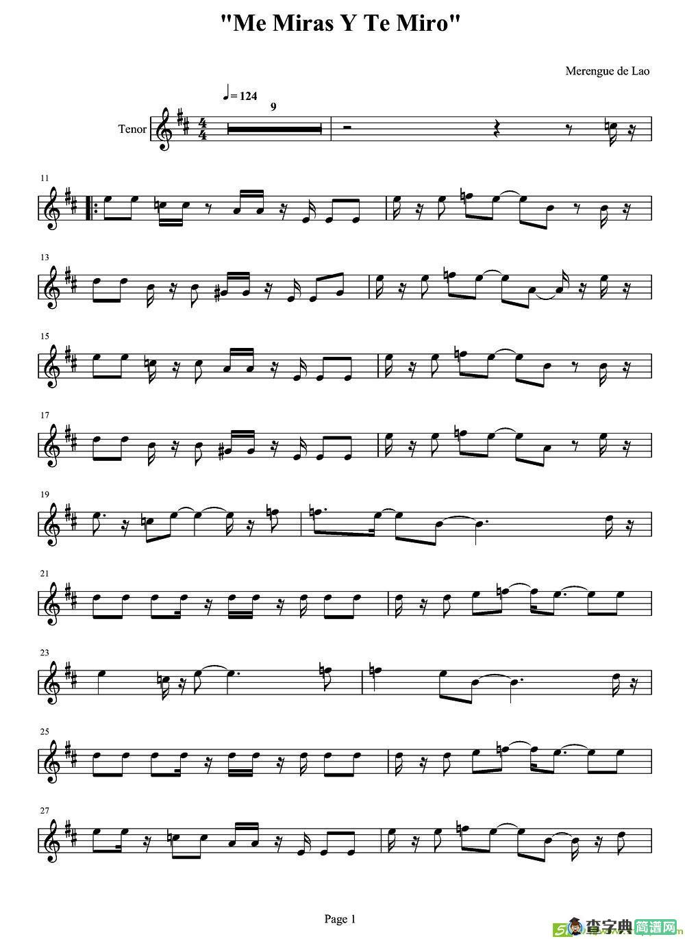 MeMirasYTeMiro萨克斯谱