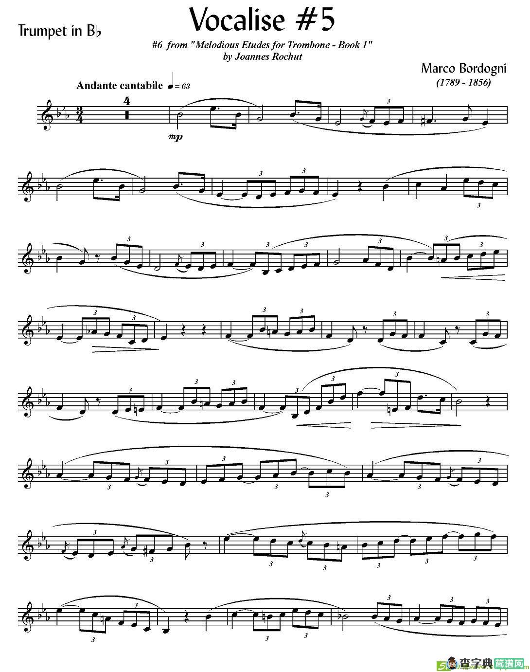 Bordogni - Vocalise #5铜管谱(Marco作曲)