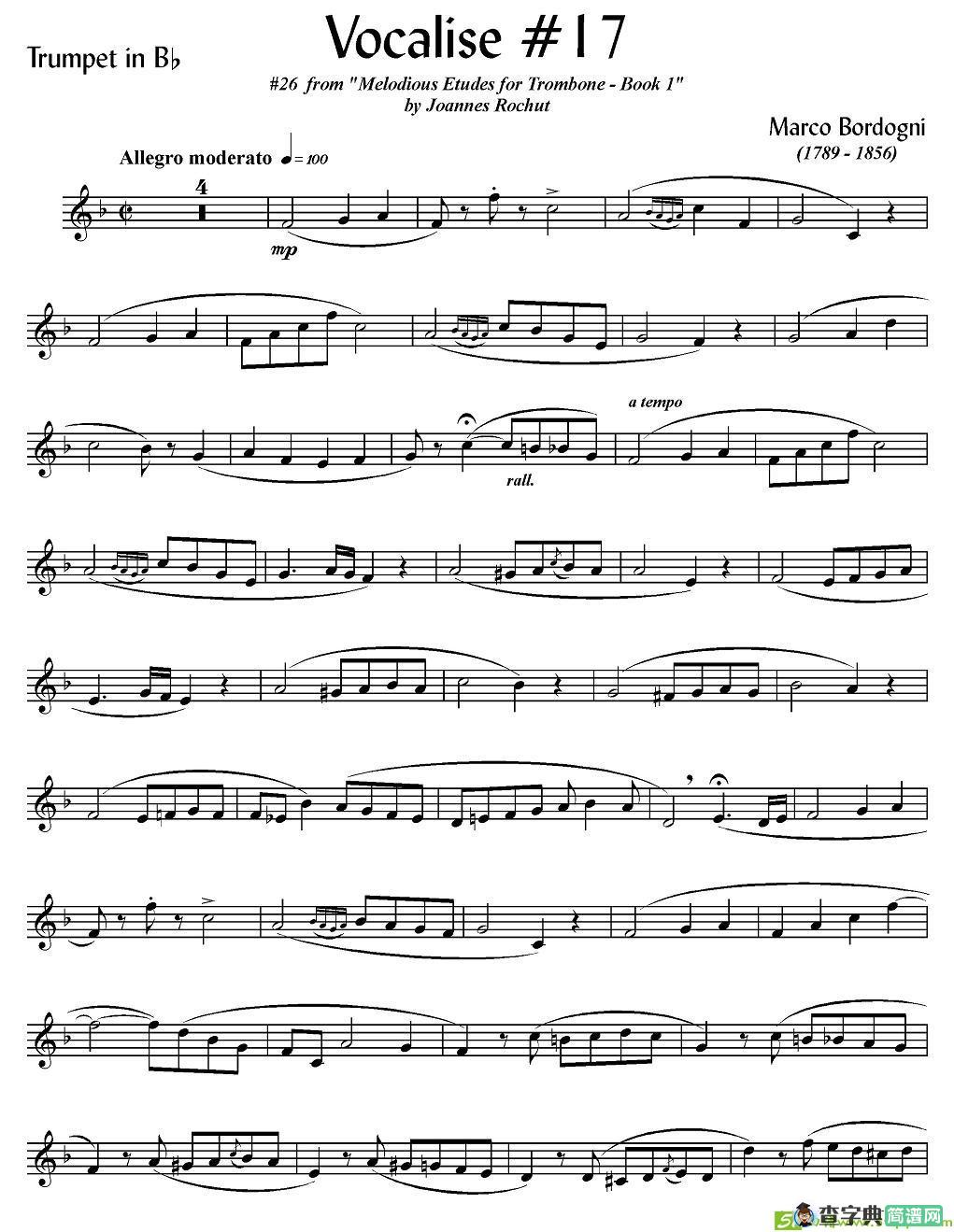 Bordogni - Vocalise #17铜管谱(Marco作曲)