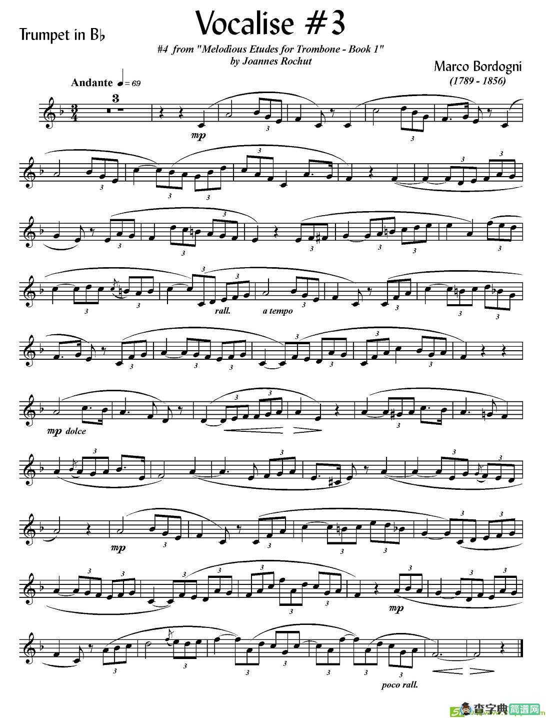 Bordogni - Vocalise #3铜管谱(Marco作曲)
