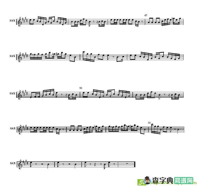 喋喋不休的萨克斯萨克斯谱
