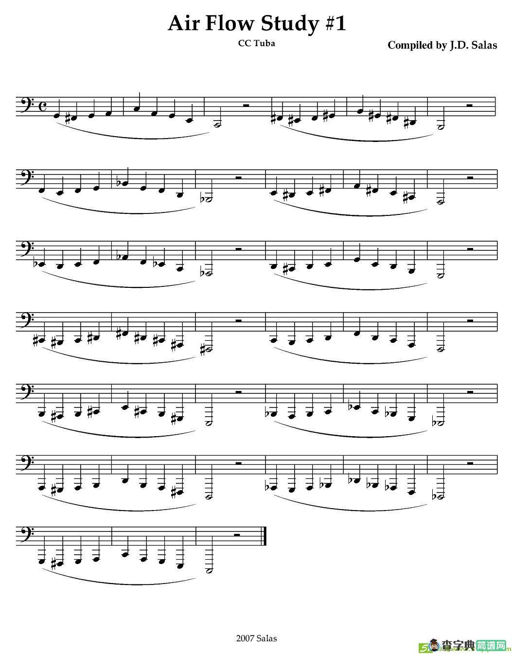 Air Flow Study  - C Tuba铜管谱
