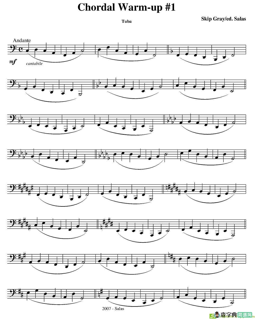 Chordal Warm-up  - Tuba铜管谱