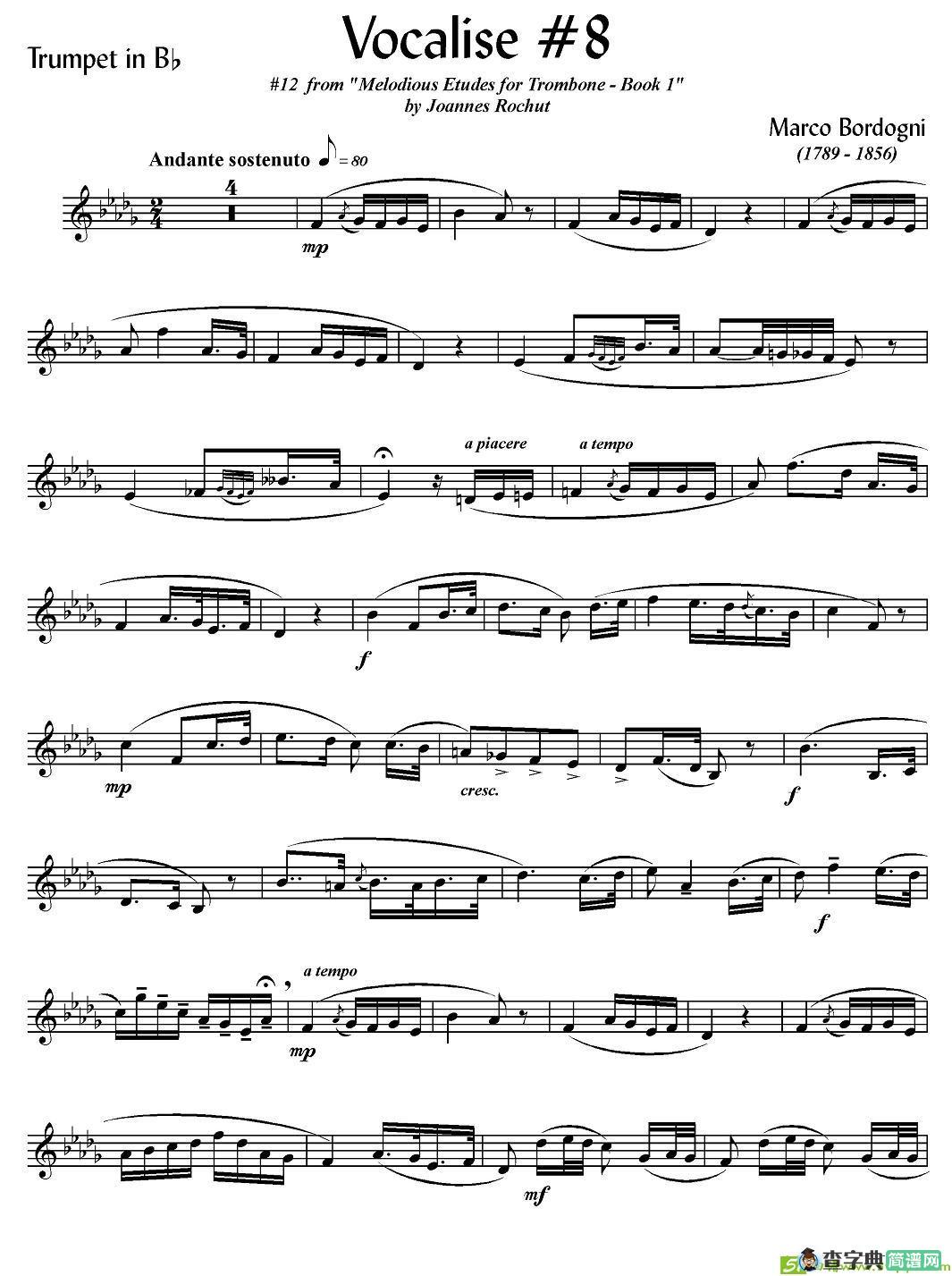 Bordogni - Vocalise #8铜管谱(Marco作曲)