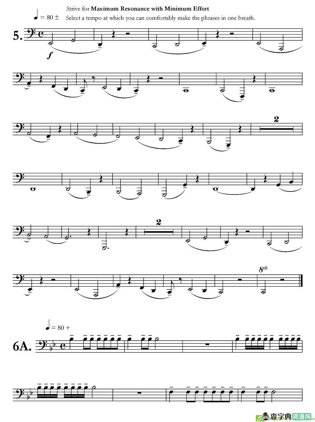 低音长号练习：Basic Routine铜管谱