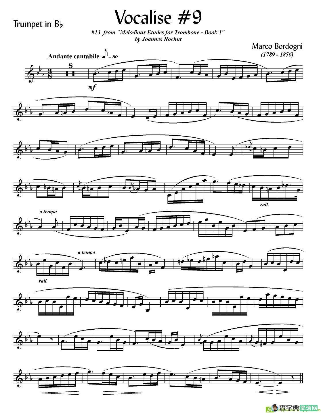 Bordogni - Vocalise #9铜管谱(Marco作曲)
