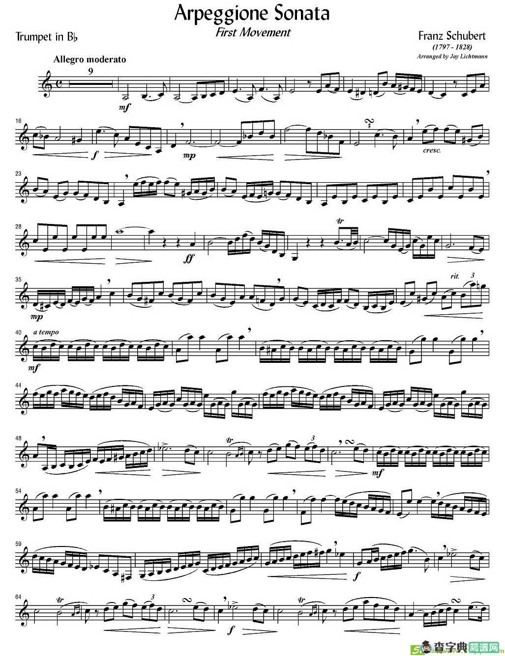 Arpeggione Sonata铜管谱(F.作曲)