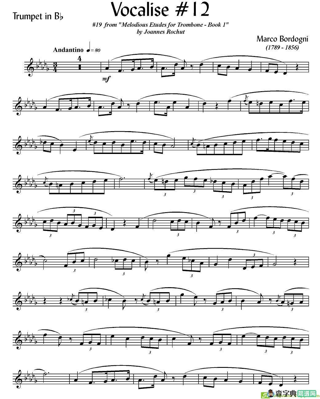 Bordogni - Vocalise #12铜管谱(Marco作曲)