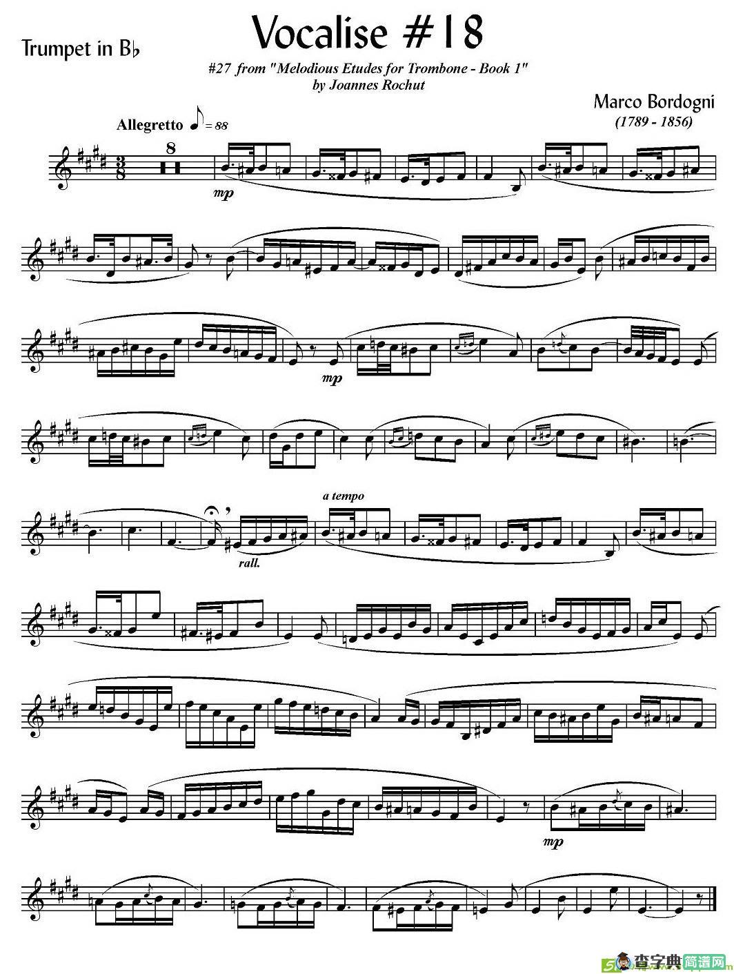 Bordogni - Vocalise #18铜管谱(Marco作曲)