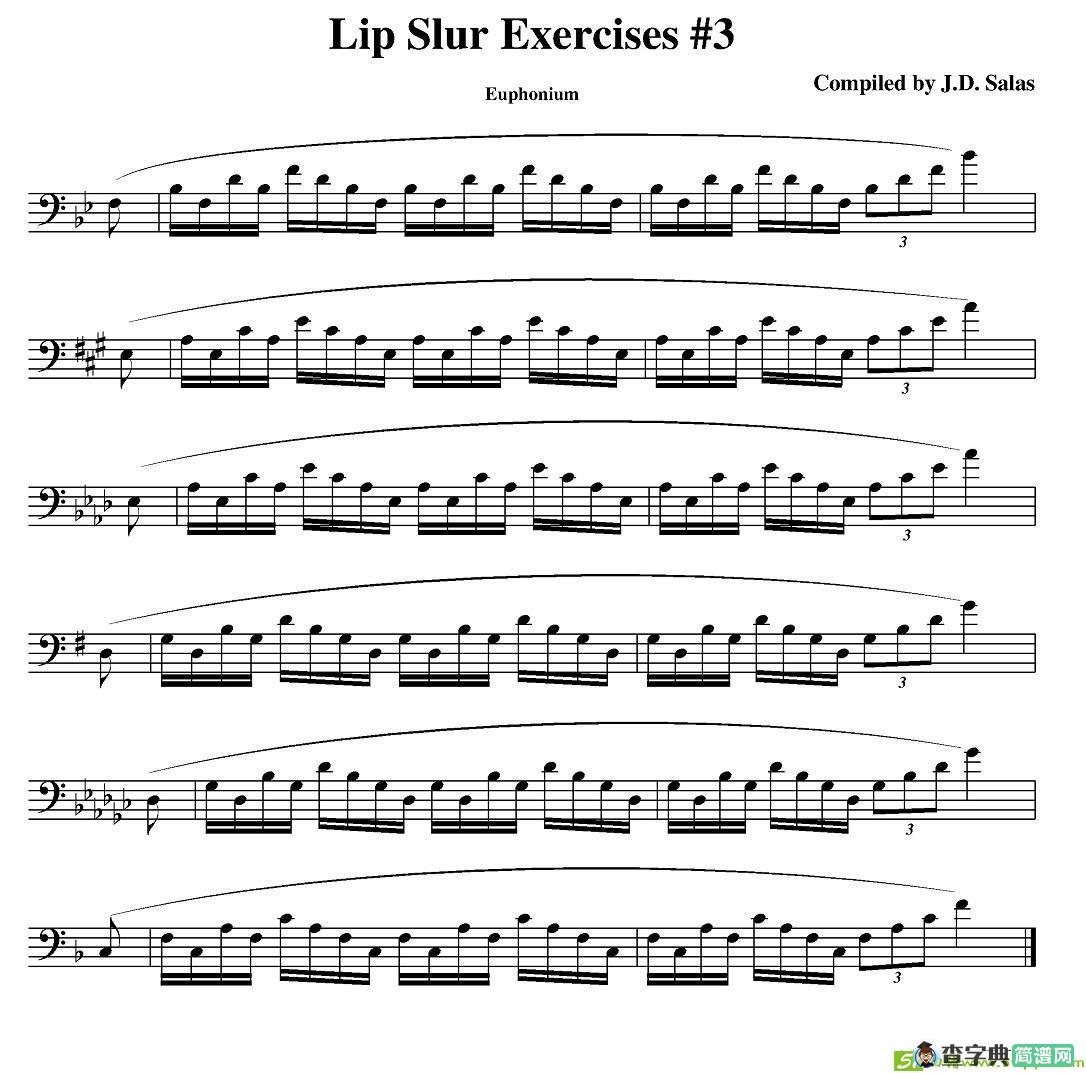 Lip Slur Exercises-Euphonium铜管谱