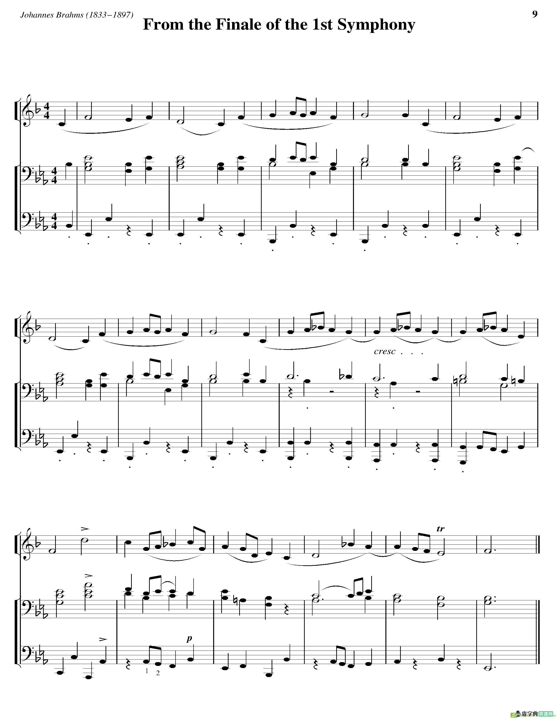 From the Finale of the 1st Symphony铜管谱